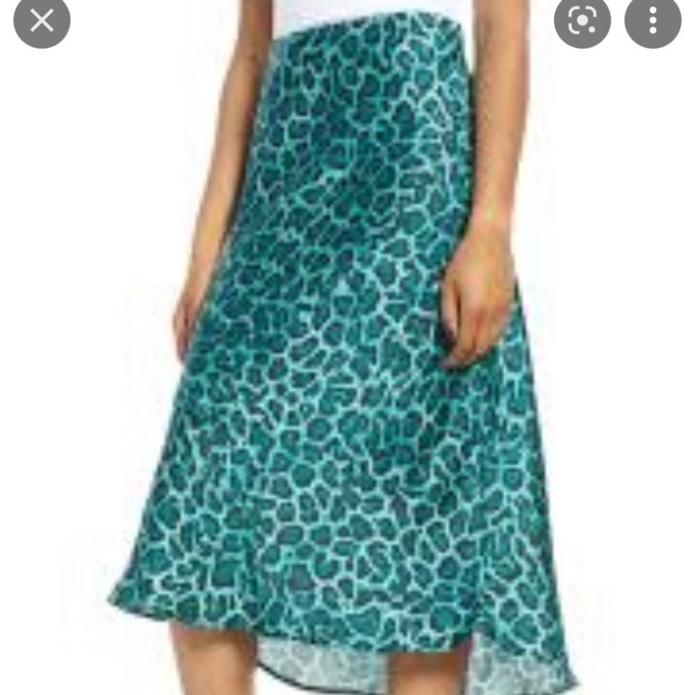 Leith teal leopard long skirt.